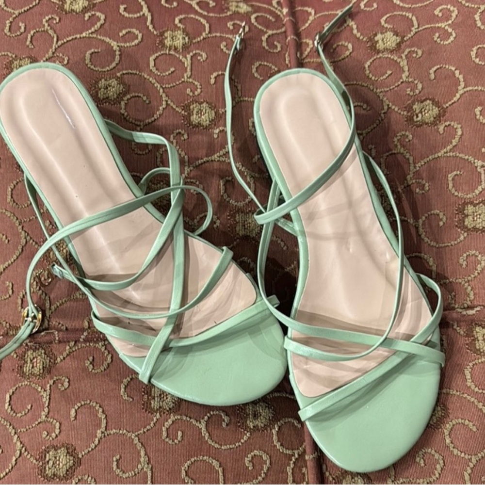 Mint Green Strappy Women's Sandals